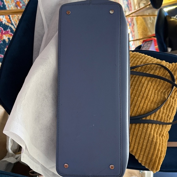 kate spade lavender blue leather tote with black handles - Picture 8 of 10